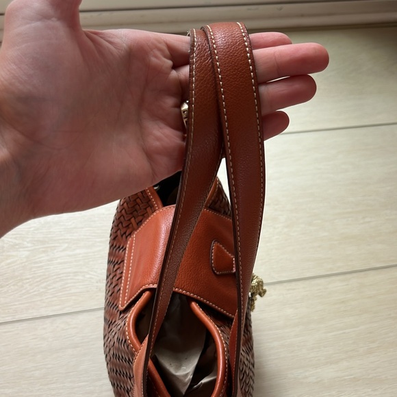 Vintage 1996 Barry Keiselstein-Cord Woven Leather Handbag-Italy - Brown/Caramel - Picture 6 of 13